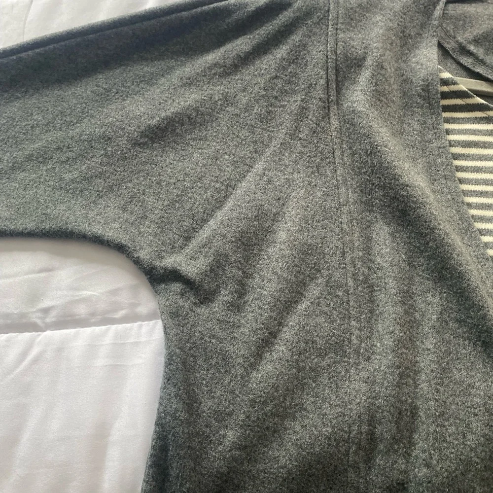 Vintage 90s Sears SA Sport Faux Layered Wrap Top Gray Striped Grunge USA
